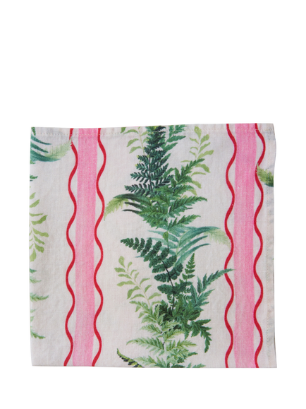 By Hope Eden Stripe Linen Napkin, Pink/Green, Pink/Green