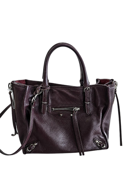 Pre-loved Balenciaga Papier Zip Around Mini Tote Bag, Burgundy, Burgundy
