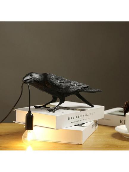 Seletti Bird Playing Table Lamp, Black - view 2, Black