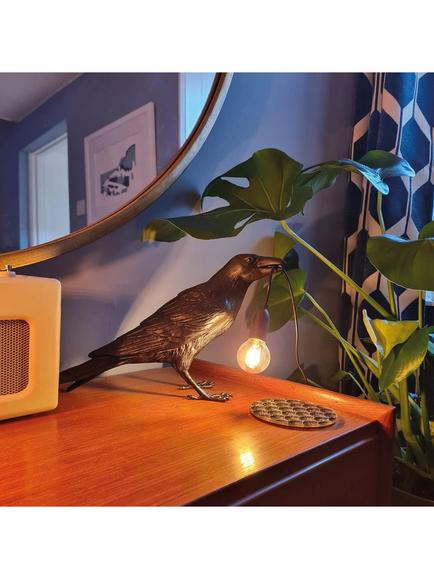 Seletti Bird Waiting Table Lamp, Black - view 2, Black