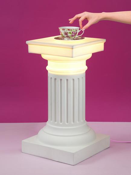 Seletti Las Vegas Side Table & Lamp, White - view 2, White