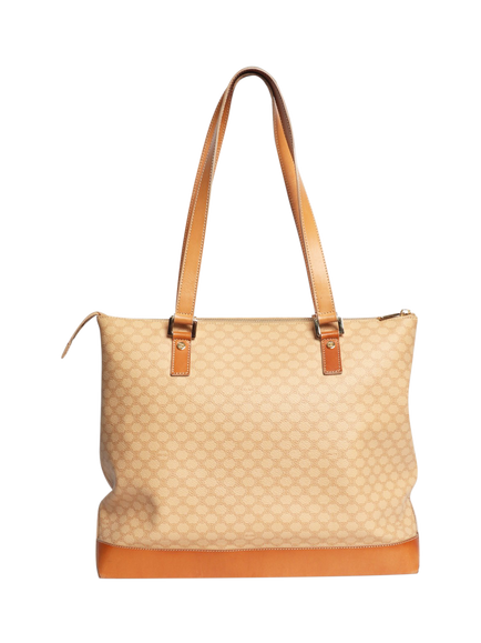 Pre-loved CELINE Vintage Macadam Tote Bag, Beige, Beige