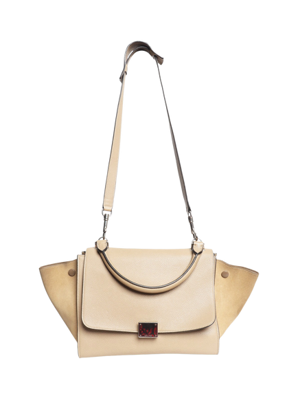 Pre-loved CELINE Trapeze Leather Shoulder Bag, Taupe - view 2, Taupe