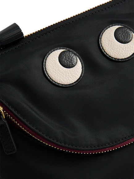 Anya Hindmarch Happy Eyes Pouch, Black - view 2, Black