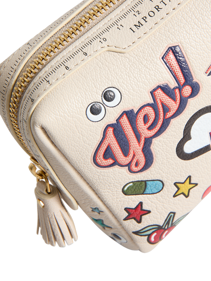 Anya Hindmarch Important Things Leather Pouch, Chalk - view 2, Chalk