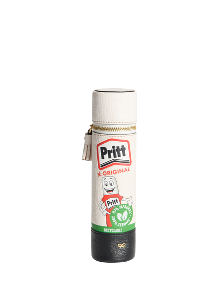 Anya Hindmarch Pritt Stick Leather Pencil Case, Optic White, Optic White