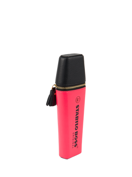 Anya Hindmarch Stabilo Boss Original Leathr Pencil Case, Neon Pink, Neon Pink