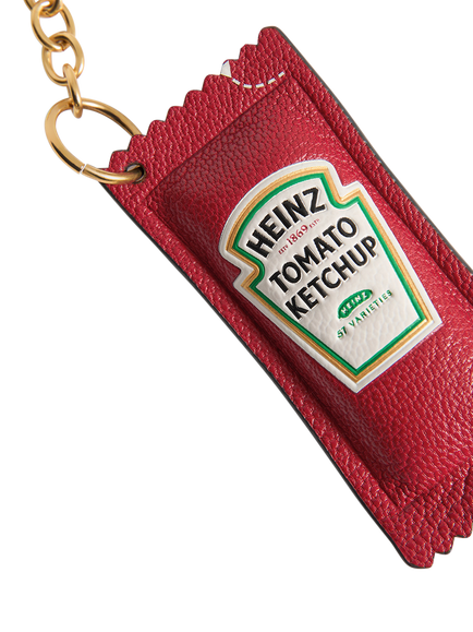 Anya Hindmarch Heinz Tomato Ketchup Leather Bag Charm, Red - view 2, Red