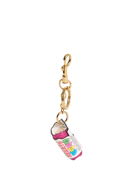 Anya Hindmarch Love Hearts Leather Keyring Bag Charm, Optic White, Optic White