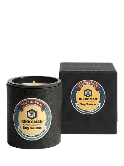 Anya Hindmarch Kikkoman Embossed Leather Holder & Candle, Black - view 2, Black