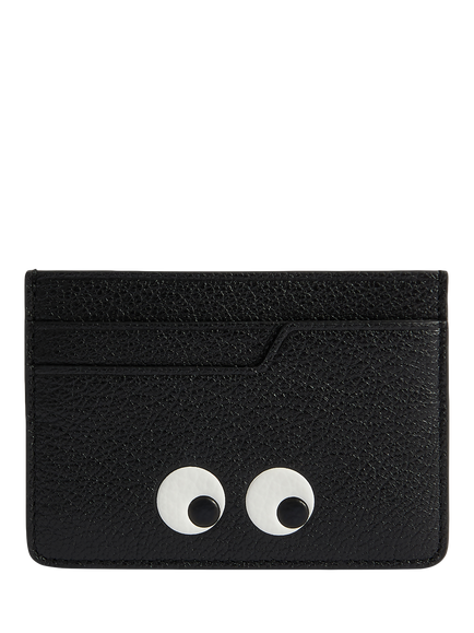 Anya Hindmarch Eyes Leather Card Case, Black, Black