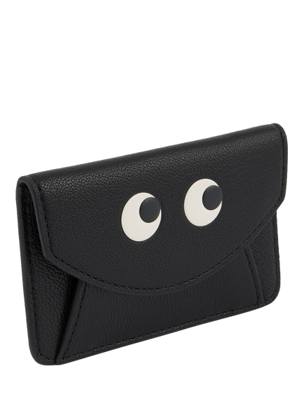 Anya Hindmarch Eyes Leather Envelope Card Case, Black - view 2, Black