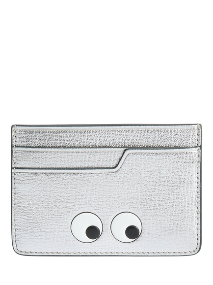 Anya Hindmarch Eyes Leather Card Case, Silver, Silver