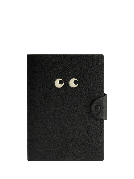 Anya Hindmarch Eyes Leather A5 Journal, Black, Black