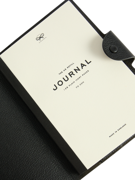 Anya Hindmarch Eyes Leather A5 Journal, Black - view 2, Black