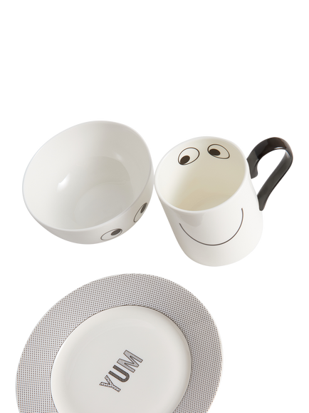 Anya Hindmarch Eyes Bona China Breakfast Set, 3 Piece, White - view 2, White