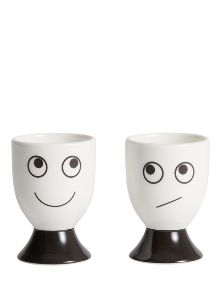 Anya Hindmarch Eyes Ceramic Egg Cups, Set of 2, White, White