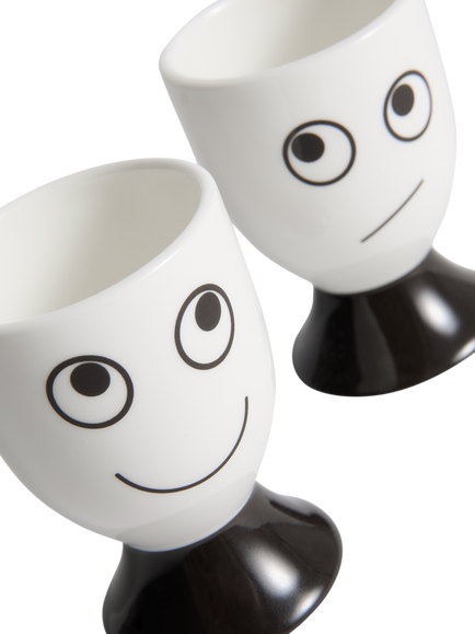 Anya Hindmarch Eyes Ceramic Egg Cups, Set of 2, White - view 2, White