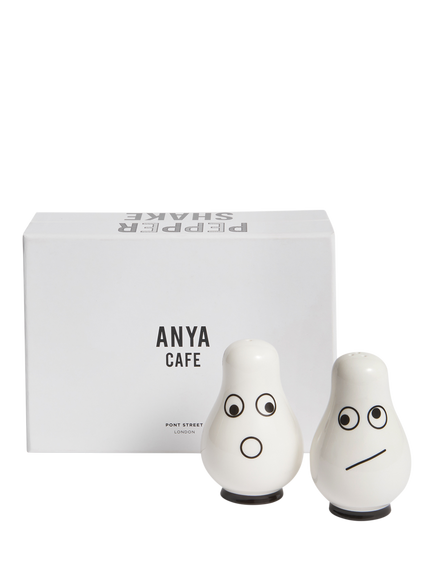 Anya Hindmarch Eyes Ceramic Salt & Pepper Shaker Set, White - view 2, Black