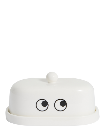 Anya Hindmarch Eyes Bona China Butter Dish, White, White