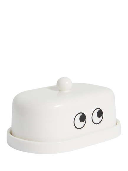 Anya Hindmarch Eyes Bona China Butter Dish, White - view 2, White