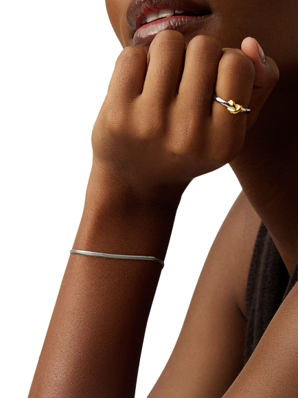 Missoma Slim Snake Chain Bracelet, Silver - view 2, Silver