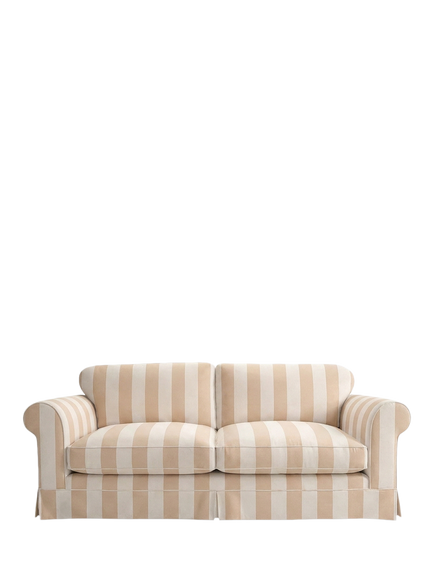 John Lewis x Sophie Conran Salthrop Scatter Back Large 3 Seater Sofa, Natural Stripe, Natural Stripe