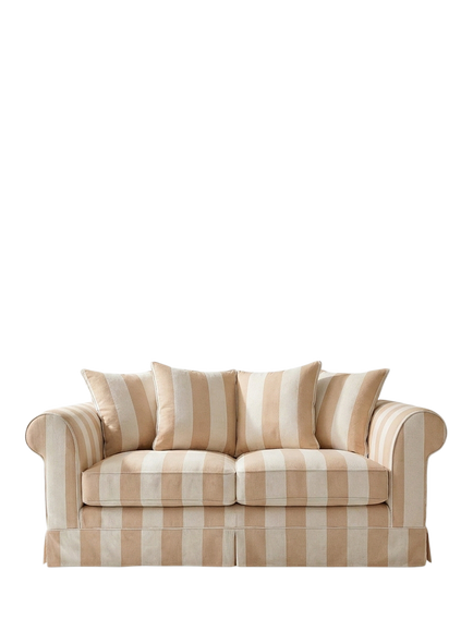 John Lewis x Sophie Conran Salthrop Scatter Back Medium 2 Seater Sofa, Natural Stripe, Natural Stripe