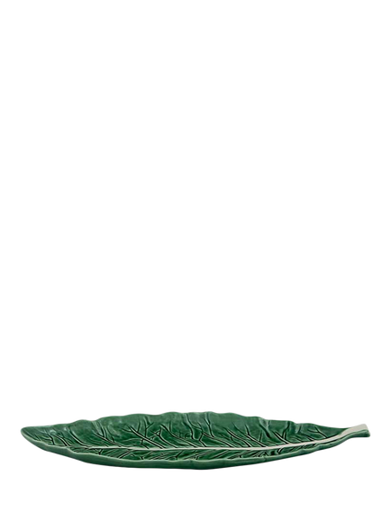 Bordallo Pinheiro Cabbage Leaf Earthenware Platter, 40cm, Green, Green