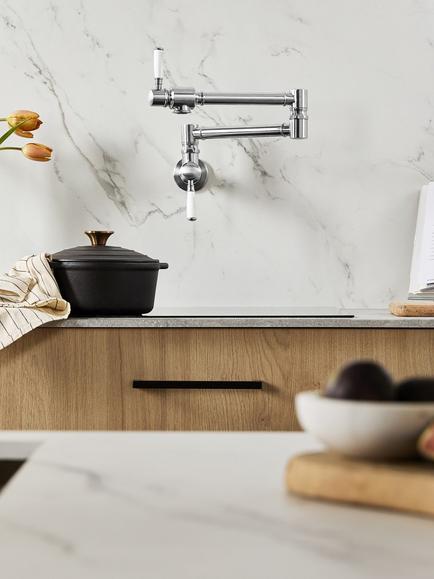 Clearwater Longdon Pot Filler Wall Mounted Kitchen Tap, Chrome - view 2, Artisan Brass