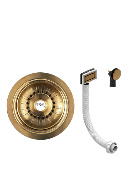 Clearwater Thomas Denby Sink Waste & Overflow Kit, Brushed Brass, Brushed Brass