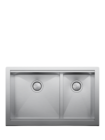 Clearwater Infinity Belfast 1.5 Bowl Inset Kitchen Sink, Stainless Steel, Stainless Steel