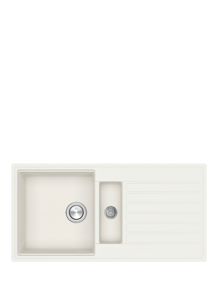 Clearwater Kameo Basalt 1.5 Bowl Inset/Undermounted Kitchen Sink, White, White