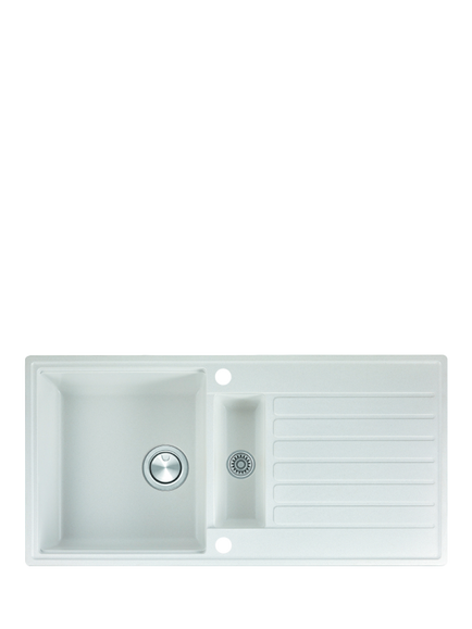 Clearwater Kameo Basalt 1.5 Bowl Inset/Undermounted Kitchen Sink, White - view 2, White