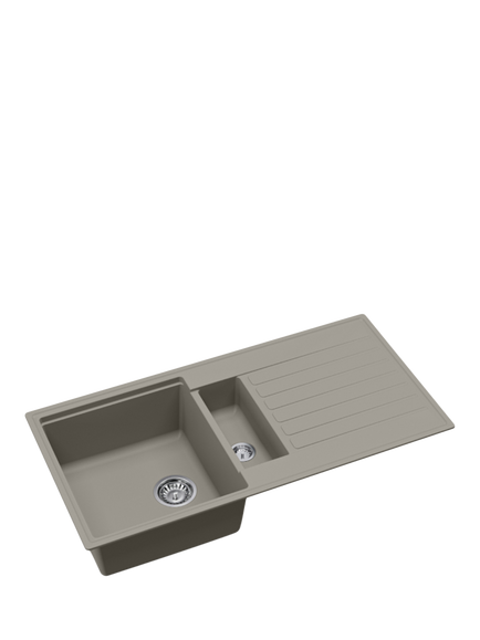 Clearwater Kameo X Smart 1.5 Bowl Composite Granite Kitchen Sink, Fossil - view 2, White