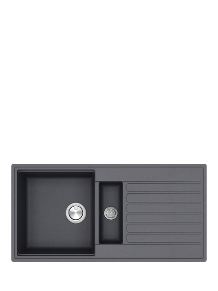 Clearwater Kameo X Smart 1.5 Bowl Composite Granite Kitchen Sink, Slate, White