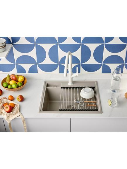 Clearwater Kameo X Smart 1.25 Bowl Composite Granite Kitchen Sink, Fossil - view 2, White