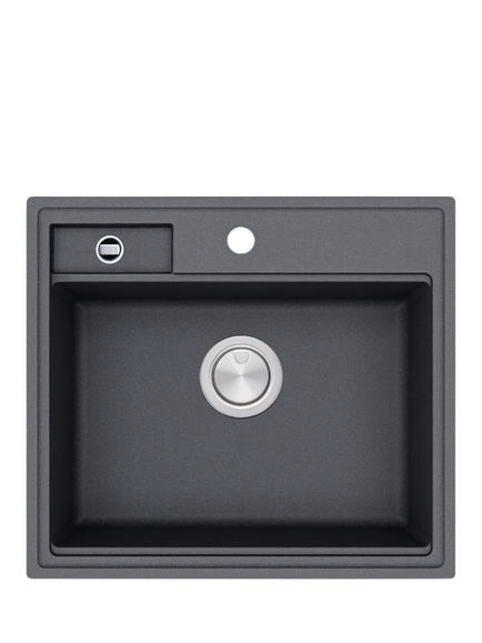 Clearwater Kameo X Smart 1.25 Bowl Composite Granite Kitchen Sink, Slate, White