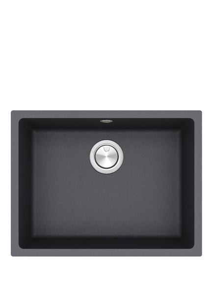 Clearwater Lumen Single Bowl 540 Composite Granite Kitchen Sink, Slate, Stainless Steel
