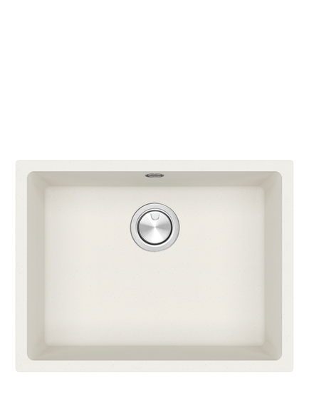 Clearwater Lumen Single Bowl 540 Composite Granite Kitchen Sink, Blizzard, Stainless Steel