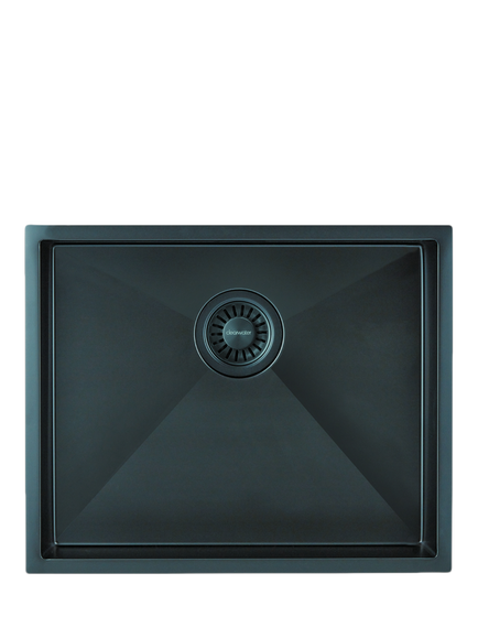 Clearwater Volta Single Bowl Kitchen Sink, Matt Black, Stainless Steel