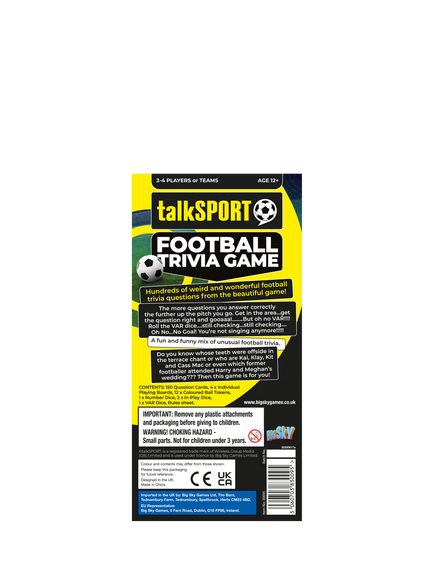 Blue Skies Talk Sport Football Trivia Game - view 2, Multi Multi