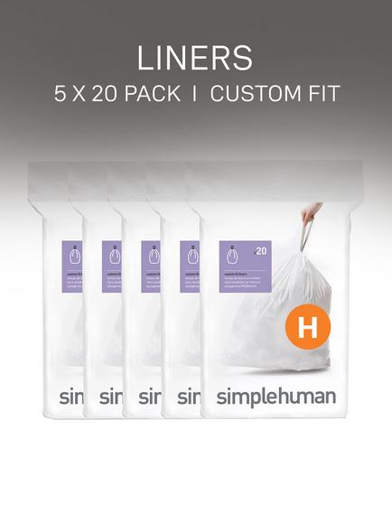 simplehuman Bin Liners, Code H, Pack of 100 - view 2, White