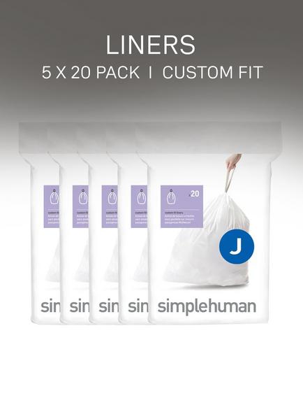 simplehuman Bin Liners, Code J, Pack of 100 - view 2, White