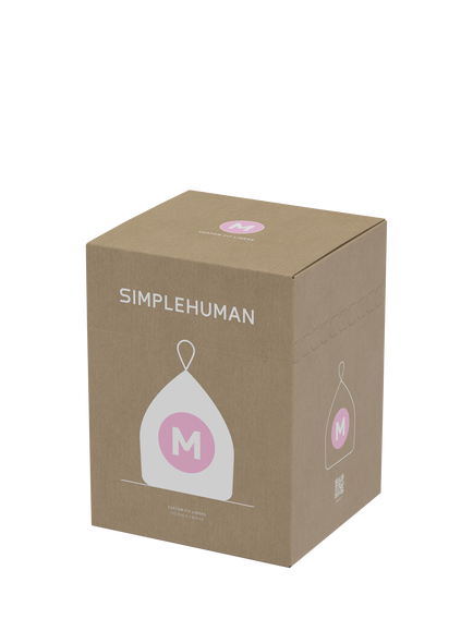 simplehuman Bin Liners, Code M, Pack of 100, White