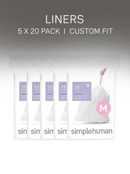 simplehuman Bin Liners, Code M, Pack of 100 - view 2, White
