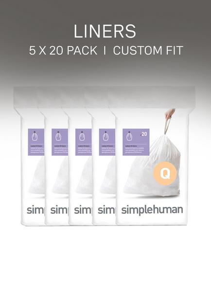 simplehuman Bin Liners, Code Q, Pack of 100 - view 2, White