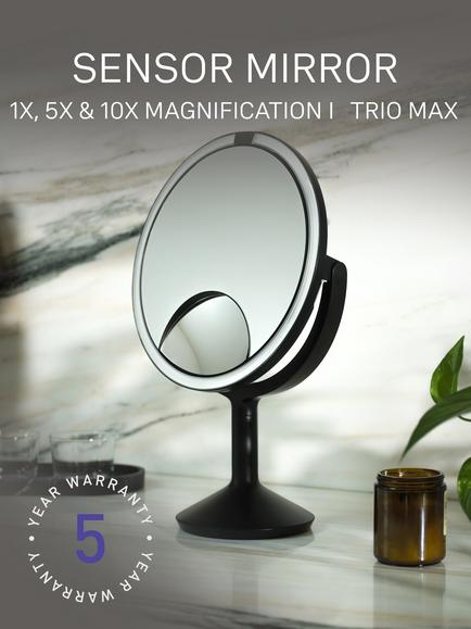 Simplehuman Sensor Beauty Trio Max Mirror, Black - view 2, Matte Black