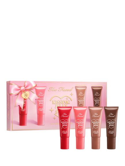 Too Faced Kissing Jelly Lip Oil Gloss Collection Makeup Gift Set, 4 x 4.5ml, Multiple