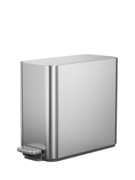 Simplehuman Slim Pedal Bin, 9L, Brushed Stainless Steel, Brushed Steel